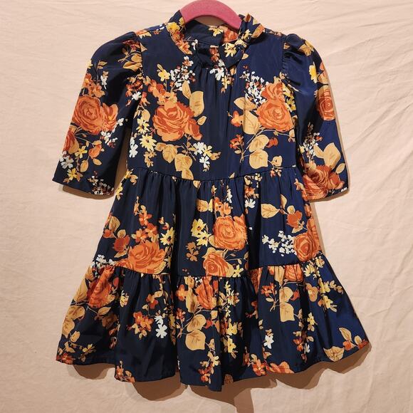 Janie and & Jack Girls The Cleo Blue Floral Smocked Dress Size 2T Toddler - Picture 5 of 5
